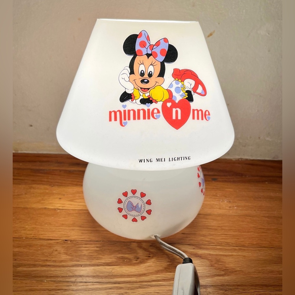 Vintage disney glass table lamp desk lamp Minnie Mouse - Picture 2 of 10
